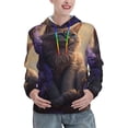 thumbnail image 1 of Cauagu Purple Flower Lazy Cat for Women's Hooded Sweatshirts Pullover Hoodie for Women Fall Workout Sweat Long Sleeve Preppy Sweatshirts-Large, 1 of 7