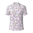 thumbnail image 1 of Cauagu Purple Rabbit Print Men's Polo Shirts, Short-Sleeve Polo Shirts for Men Performance Golf Shirt Athletic Casual Collared T-Shirt-Small, 1 of 8