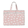 thumbnail image 1 of Cauagu Rabbit And Cloud Pattern Canvas Tote File Bag, Zipper Tote Bag Business Briefcase Document Bag with Handle A4 File Organizer Laptop Bag for Travel and Work, 1 of 8