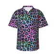 thumbnail image 1 of Cauagu Rainbow Animal Skin Print Hawaiian Shirt for Men,Casual Short Sleeve Button Down Shirts Summer Beach Men's Regular-Fit Short-Sleeve Print Shirt -Small, 1 of 6