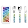 thumbnail image 1 of Cauagu Rainbow Glitter Print 3-Pieces Toddler Cutlery Set , Kids Silverware Set with Spoons Forks & Knife Stainless Steel Utensils for Kids Dishwasher Safe, 1 of 8