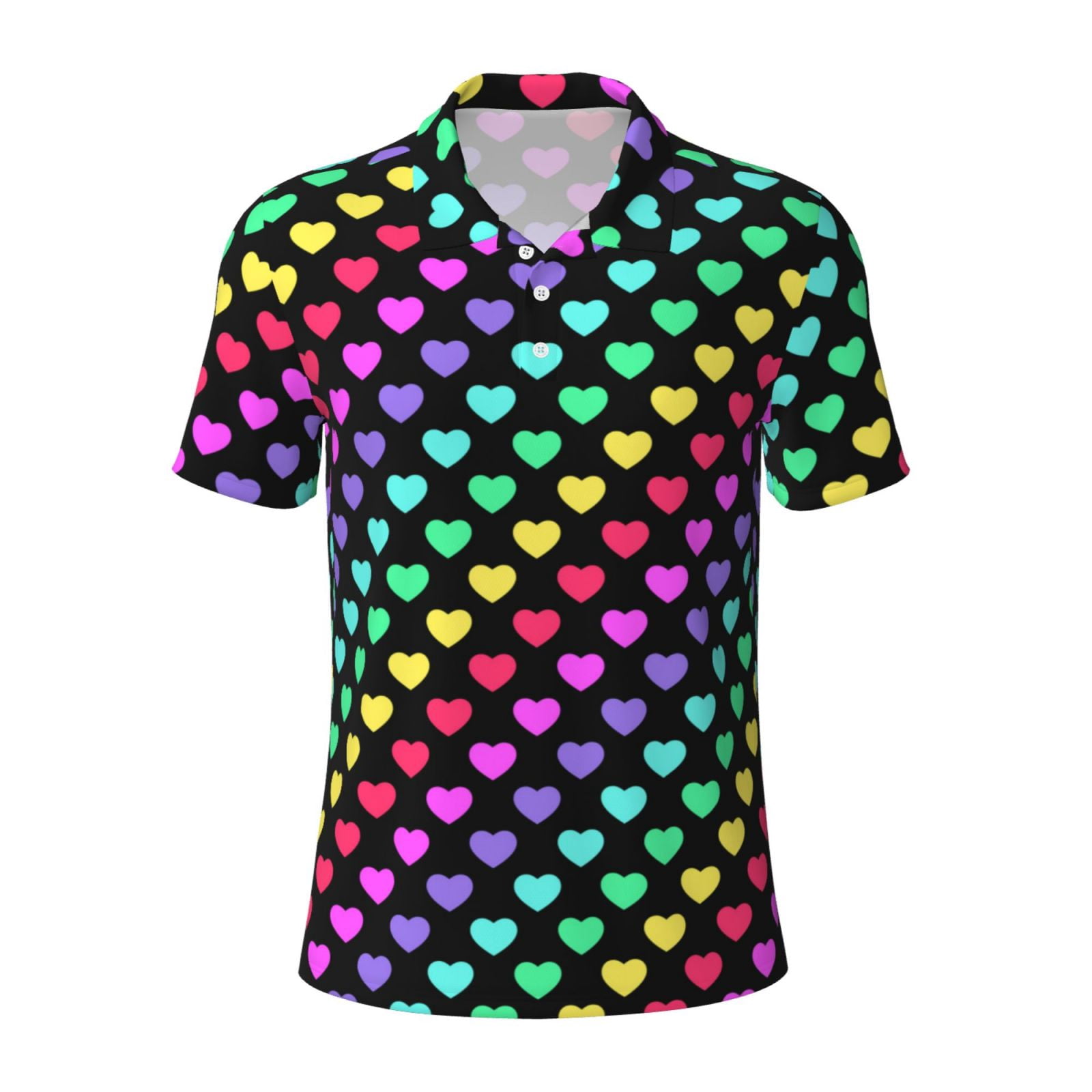 Women's Sleeveless Rainbow Heart Print Shirt Vest Top - Polyester/Cotton/Spandex Blend - View #8