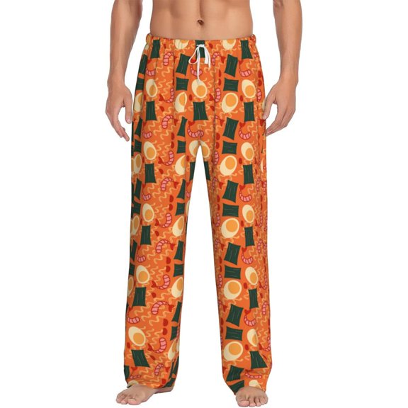 Cauagu Ramen Noodle Soup Mens Pajama Pants Sleep & Lounge Pants,PJ Bottoms with Pockets-Small