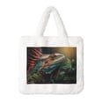 thumbnail image 1 of Cauagu Realistic Colorful Chameleon Pattern Women's Plush Tote Bag,Soft Underarm Bag Ladies Fluffy Shoulder Bag Plush Handbag Women Furry Tote Bag for Autumn and Winter, 1 of 7