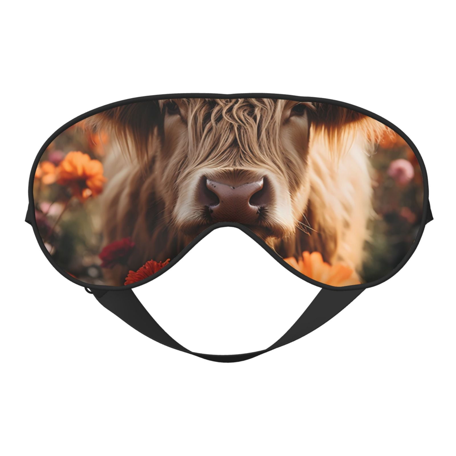 Cauagu Realistic Flower Cow Print Sleep Eye Mask, Blindfold Eye Sleep