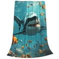 thumbnail image 1 of Cauagu Realistic Ocean Shark Pattern Flannel Bed Blankets,Fleece Blanket Comfortable Air Conditioning Blanket for Sofa Bed Travel Couch & Living Room -80"x60", 1 of 8