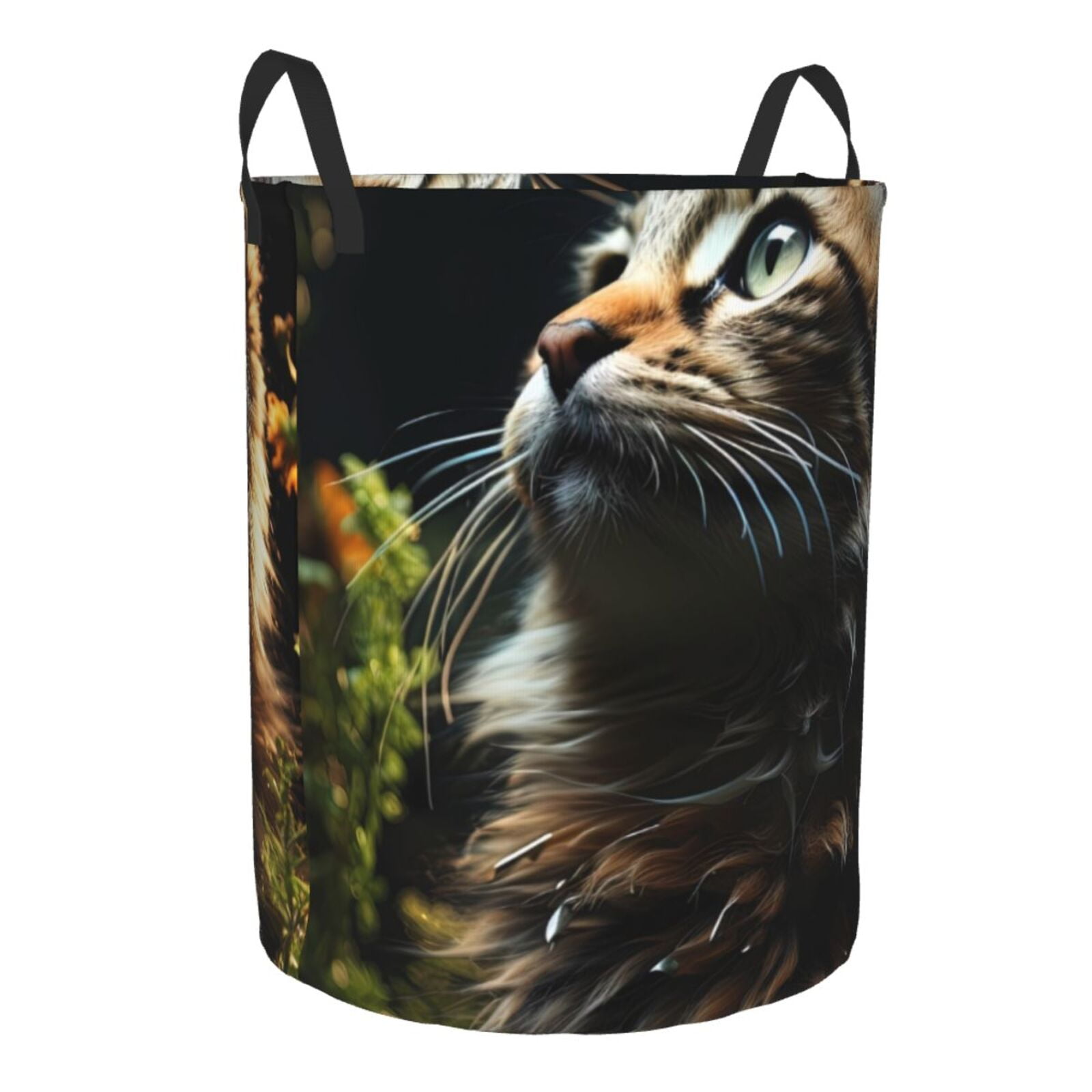 Cute Cat and Bear Satin Storage Basket main image 0