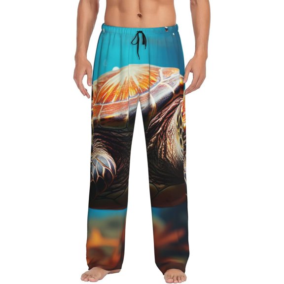 Cauagu Realistic Turtle Mens Pajama Pants Sleep & Lounge Pants,PJ Bottoms with Pockets-Large