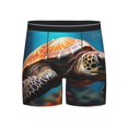 thumbnail image 1 of Cauagu Realistic Turtle Print Men's Boxer Briefs, Funny & Cute Underwear Elastic Waistband Briefs Ideal Gift for Men,1-Pack, 1 of 7