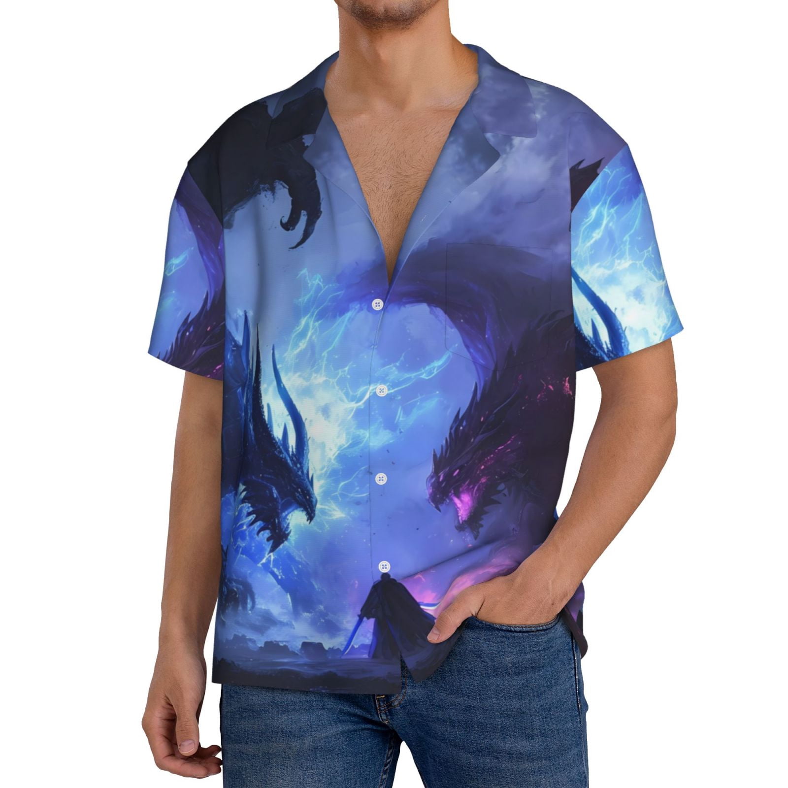 Alidamo Men's LGBT Rainbow Pride Hawaiian Shirt - Button Down Summer Shirt