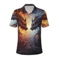 thumbnail image 1 of Cauagu Red And White Beast Print Men's Polo Shirts, Short-Sleeve Polo Shirts for Men Performance Golf Shirt Athletic Casual Collared T-Shirt-4X-Large, 1 of 8