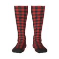 thumbnail image 1 of Cauagu Red Black Plaid Print Women's Men's Ankle Socks 1-pack Casual Athletic Socks for Unisex Adult Moisture-Wicking Socks for Daily Wear/Running/Sport, 1 of 8