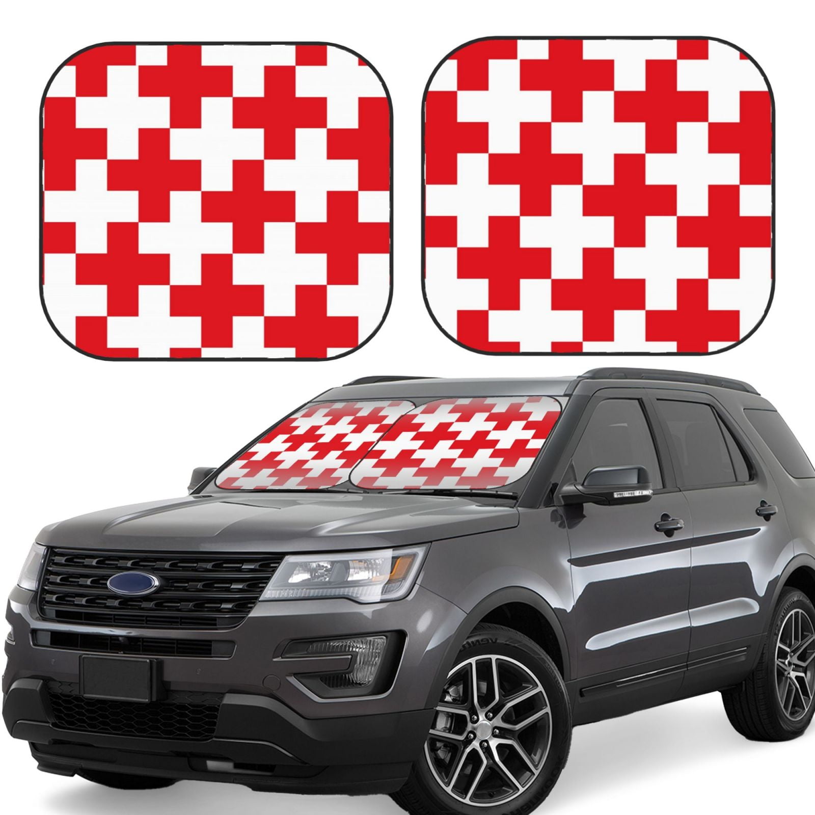 Cauagu Red Cross 1 Cauagu {designName} Print Foldable Car Windshield Sun Shade | Front ...