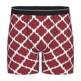 thumbnail image 1 of Cauagu Red Moroccan Print Men's Boxer Briefs, Funny & Cute Underwear Elastic Waistband Briefs Ideal Gift for Men,1-Pack, 1 of 7