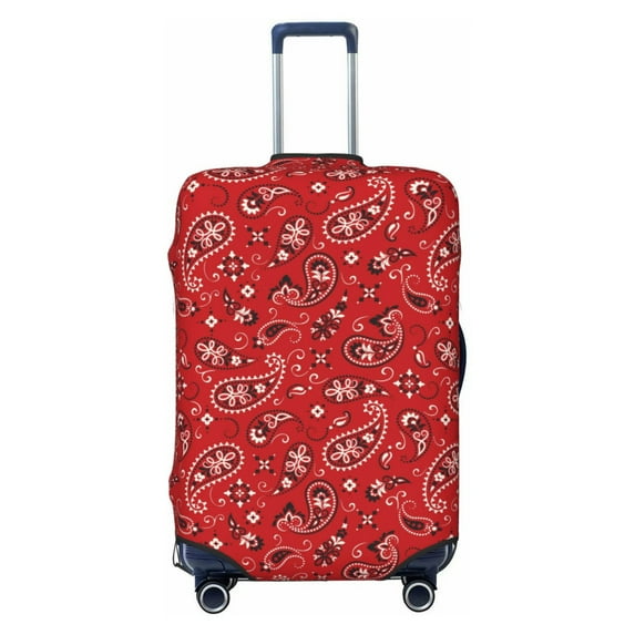 Cauagu Red Paisley Floral Print Travel Luggage Cover,Travel Dust-proof Suitcase Cover Softside Suitcase Protector for 18-32inch,Not Included Suitcase