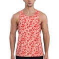 thumbnail image 1 of Cauagu Red Pretty Flowers Print Men's Sleeveless Muscle Shirts,Tank Tops Quick Dry Workout Tank Top Gym Muscle Tee Fitness Bodybuilding T Shirt for Men-Small, 1 of 7