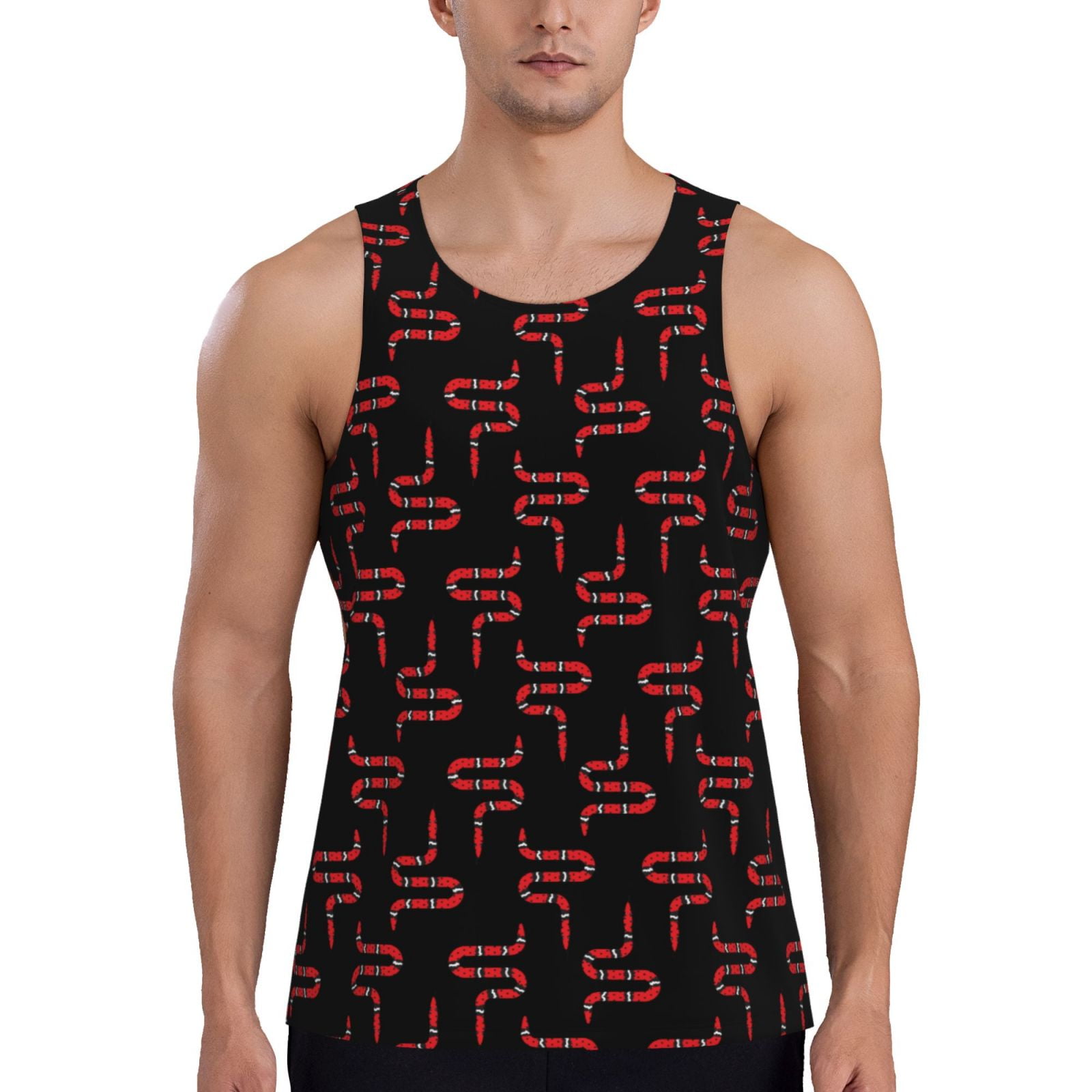 Men's Round Neck Snake Graphic Tank