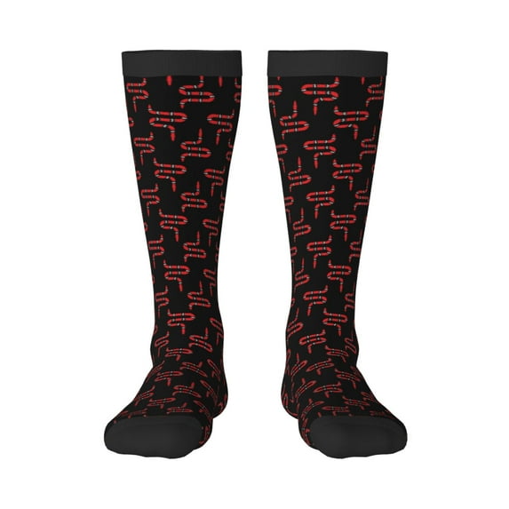 Cauagu Red Snake Print Women's Men's Ankle Socks 1-pack Casual Athletic Socks for Unisex Adult Moisture-Wicking Socks for Daily Wear/Running/Sport
