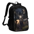 thumbnail image 1 of Cauagu Regal Stag In Forest Print Travel Laptop with USB Charging Port,Extra Large Backpack College Backpack Business Work Bag Casual Daypack Perfert for Men Women, 1 of 7