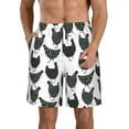 thumbnail image 1 of Cauagu Retro Rooster Print Men's Swim Trunks,Hawaiian Bathing Suit Swimsuits Beach Shorts with Pockets for Men Quick Dry Swimming Board Shorts-XX-Large, 1 of 6