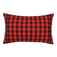 thumbnail image 1 of Cauagu Retro red and Black Houndstooth Print Pillow Covers with Envelope Closure,1PC Pillow Cases Decorative Pillow Case for Bed & Couch, Pillows Not Included-14"x20", 1 of 6