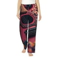 thumbnail image 1 of Cauagu Romantic Heart Guitar Pajama Pants for Women Loose Fit Wide Leg Trouser Pants Casual Elastic Waist Drawstring Lounge Pants, 1 of 6