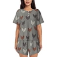 thumbnail image 1 of Cauagu Rooster for Women's Round Neck Pajama Set,Short-Sleeved Pajamas Soft Sleepwear Set Summer Pajamas Set Lounge Sets 2-Piece Pj-Large, 1 of 6