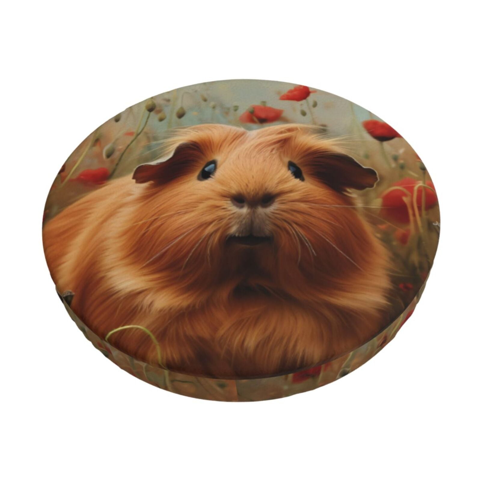 Visual Reference: Cauagu Rose Cute Guinea Pig Print Round Stool Covers Seat