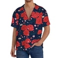 thumbnail image 1 of Cauagu Rose Flower Men's Short Sleeve Button Down Hawaiian Shirt for Men Bowling Shirts Casual Summer Beach Shirt,3X-Large, 1 of 6