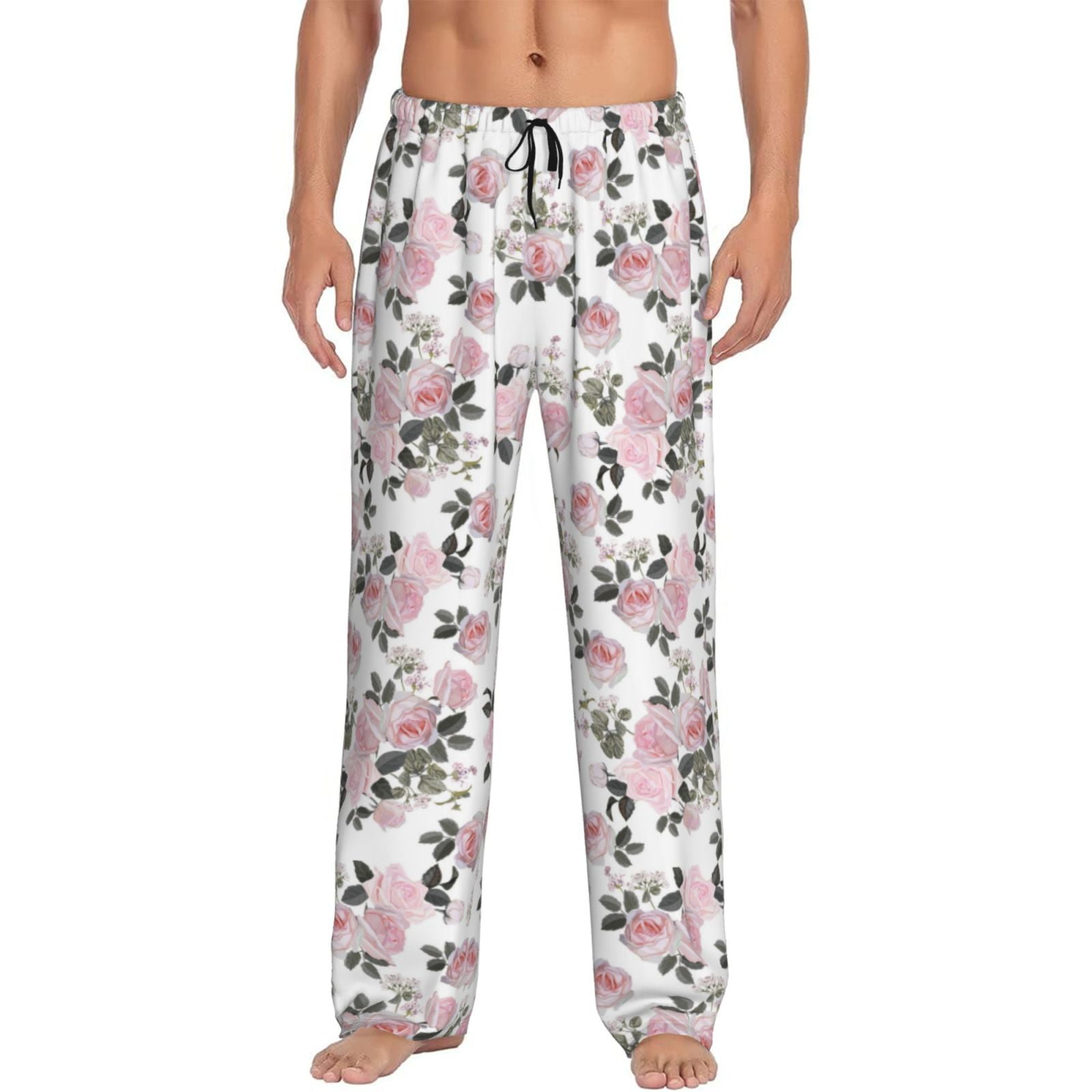 Cauagu Rose Flowers Mens Pajama Pants Sleep & Lounge Pants,PJ Bottoms