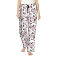 thumbnail image 1 of Cauagu Rose Flowers Pajama Pants for Women Loose Fit Wide Leg Trouser Pants Casual Elastic Waist Drawstring Lounge Pants, 1 of 6