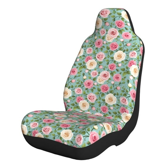 Cauagu Rose Flowers Print Car Seat Covers,Universal Automotive Seat Covers Car Seat Protectors Easy to Install Car Cover Car Accessories Auto rucks Van & SUV-2 PCS