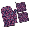 thumbnail image 1 of Cauagu Rose Flowers Print Oven Mitts and Pot Holders 4 pcs Set,Extra Thicken Long Kitchen Oven Glove Potholders BBQ Gloves-Oven Mitts and Pot Holders(11 Inch), 1 of 6