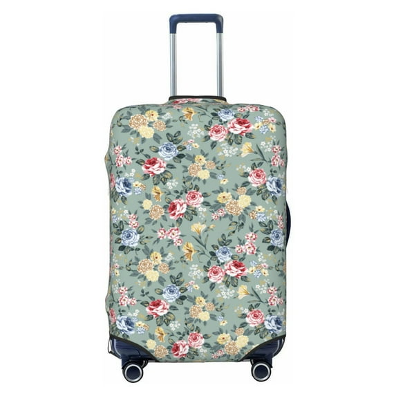 Cauagu Rose Flowers Print Travel Luggage Cover,Travel Dust-proof Suitcase Cover Softside Suitcase Protector for 18-32inch,Not Included Suitcase