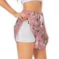 thumbnail image 1 of Cauagu Rose Flowers Print Women's 2 in 1 Running Shorts Athletic Workout Gym Yoga Shorts Running Shorts for Women-Small, 1 of 7