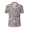 thumbnail image 1 of Cauagu Rose Mix Leopard 3 Print Men's Polo Shirts, Short-Sleeve Polo Shirts for Men Performance Golf Shirt Athletic Casual Collared T-Shirt-3X-Large, 1 of 8