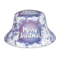 thumbnail image 1 of Cauagu Round Snow Merry Christmas Winter Snowflakes for Unisex Bucket Hat,Outdoor Summer Beach Fishing Sun Hat Hot Summer Reflective Bucket Hat Fun Outdoor Vacation Hat for Men and Women, 1 of 6