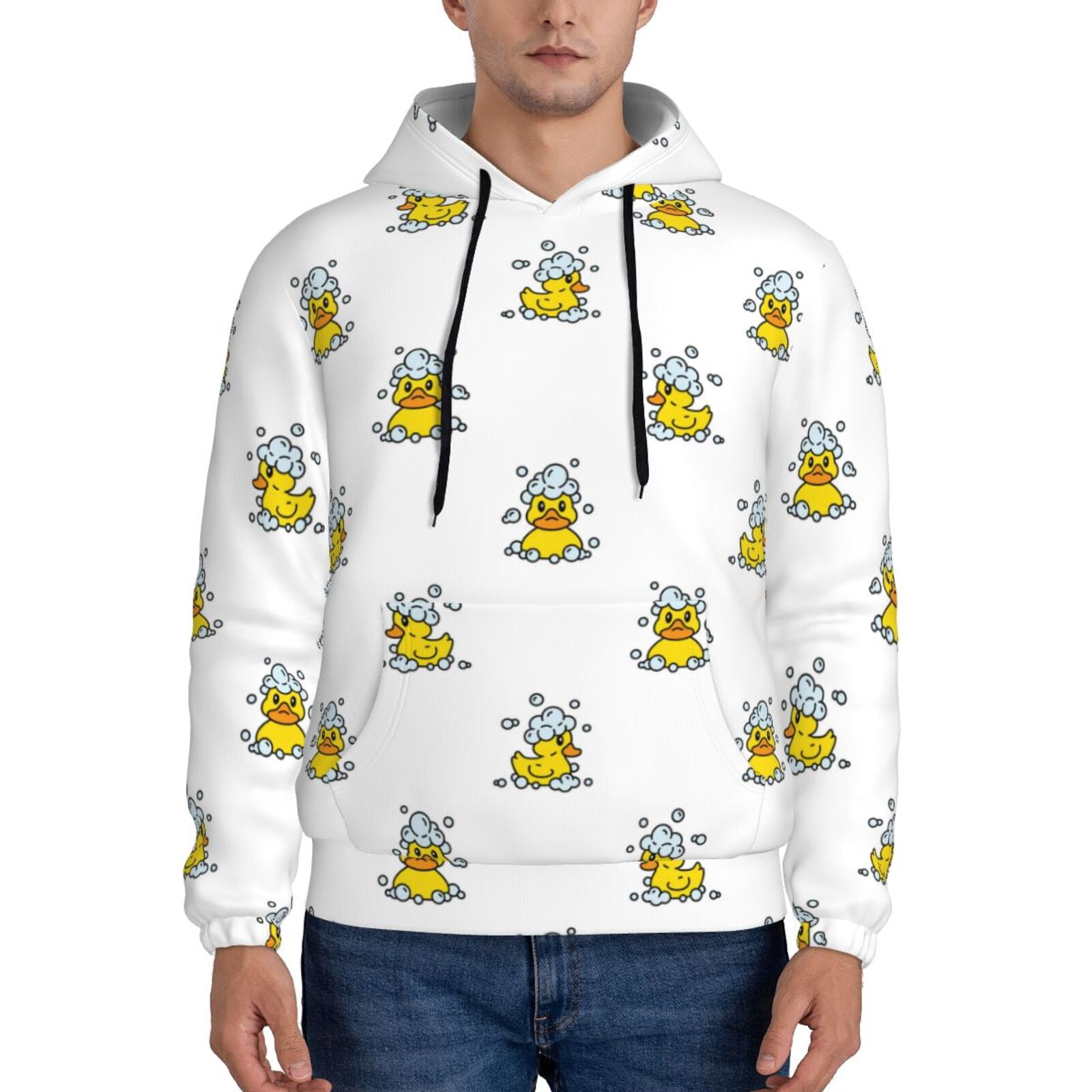 Rubber Duck Print Pattern Women Pullover Hoodie