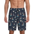 thumbnail image 1 of Cauagu Sailboat And Seagull Print Pajama Bottoms for Men Sleep Pajama Shorts Elastic Waistband Sleep Pajama Short Men's PJ Shorts -4X-Large, 1 of 6