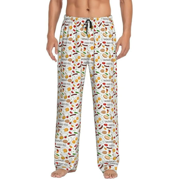 Cauagu Sausage Tomato Toast Mens Pajama Pants Sleep & Lounge Pants,PJ Bottoms with Pockets-Medium