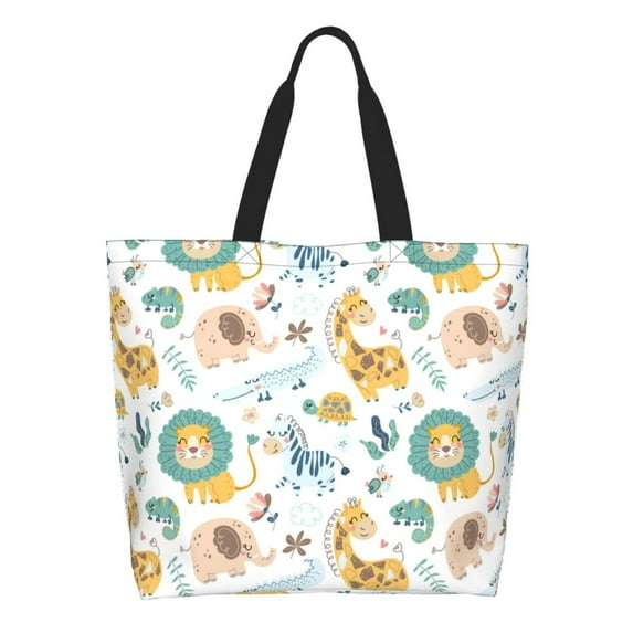Cauagu Scandinavian Africa Print Women Large Capacity Tote Bag - Casual Shoulder Bag Fashion Handbag Shopping Bag Daily Bag Hobo Bags for Travel Work and Shopping
