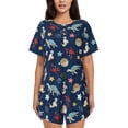 thumbnail image 1 of Cauagu Sea Creatures for Women's Round Neck Pajama Set,Short-Sleeved Pajamas Soft Sleepwear Set Summer Pajamas Set Lounge Sets 2-Piece Pj-XX-Large, 1 of 1