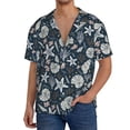 thumbnail image 1 of Cauagu Sea Shells 1 Men's Short Sleeve Button Down Hawaiian Shirt for Men Bowling Shirts Casual Summer Beach Shirt,Medium, 1 of 1