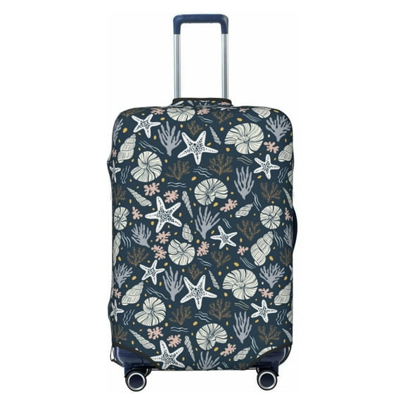 Cauagu Sea Shells 1 Print Travel Luggage Cover,Travel Dust-proof Suitcase Cover Softside Suitcase Protector for 18-32inch,Not Included Suitcase
