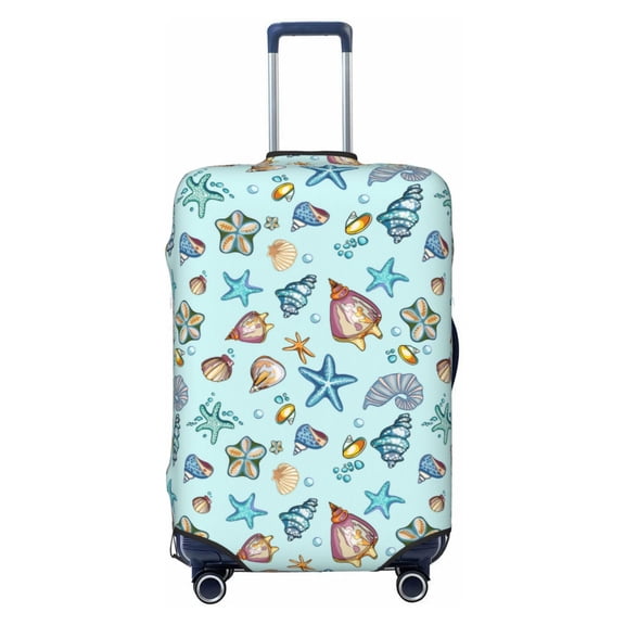 Cauagu Sea Shells 2 Print Travel Luggage Cover,Travel Dust-proof Suitcase Cover Softside Suitcase Protector for 18-32inch,Not Included Suitcase