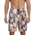 thumbnail image 1 of Cauagu Sea Shells Print Pajama Bottoms for Men Sleep Pajama Shorts Elastic Waistband Sleep Pajama Short Men's PJ Shorts -3X-Large, 1 of 6