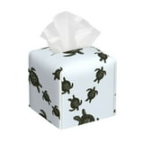 Cauagu Sea Turtle Print Tissue Box Cover,Leather Square Holder