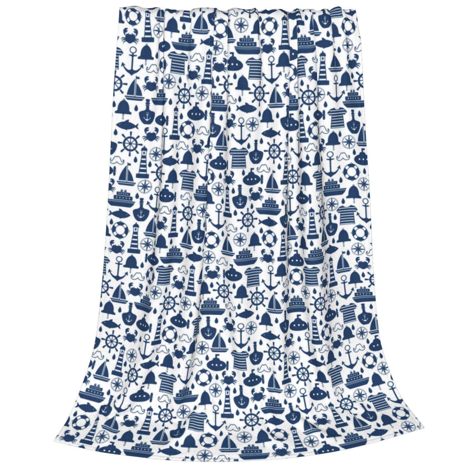 Cauagu Seaside Primary Color Pattern Flannel Bed Blankets,Fleece ...