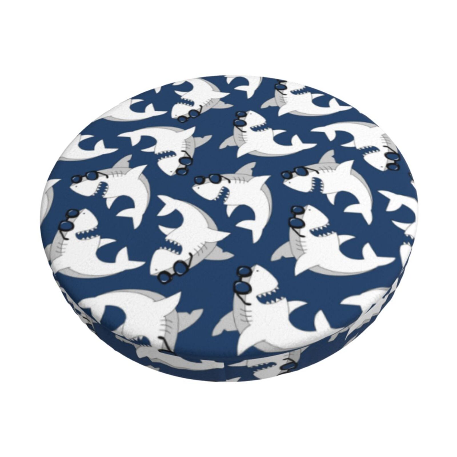 Cauagu Shark Print Round Stool Covers,Seat Cushion for Round Bar Stool