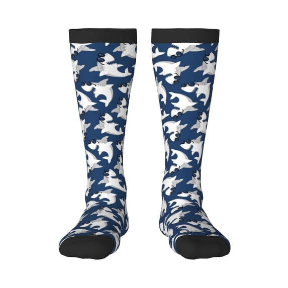 Cauagu Shark Print Women's Men's Ankle Socks 1-pack Casual Athletic Socks for Unisex Adult Moisture-Wicking Socks for Daily Wear/Running/Sport